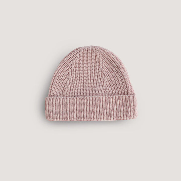 Mushie – Chunky Knit Hat + Sweater Set in Blush