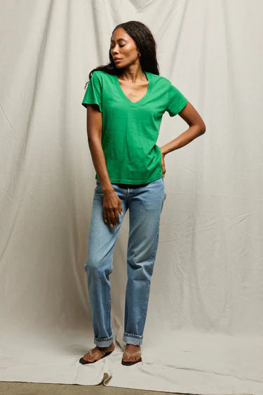 Perfect White Tee – Hendrix V-Neck Tee in Grass