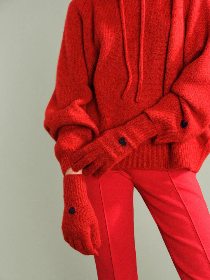 Hansel from Basel - Cashmere Heart Gloves in Red