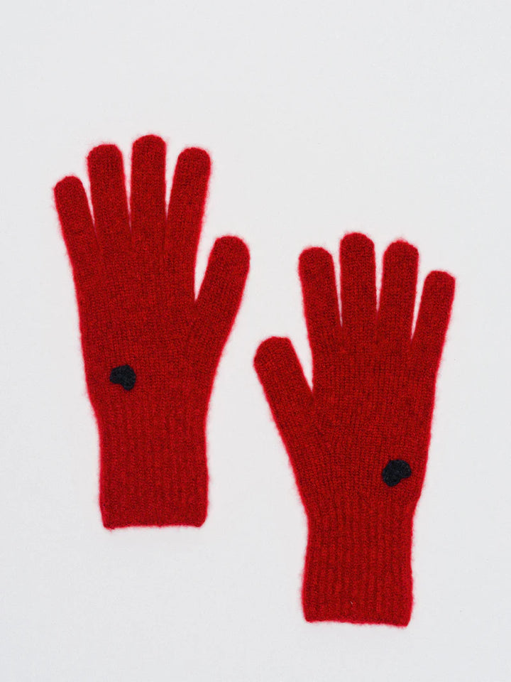 Hansel from Basel - Cashmere Heart Gloves in Red