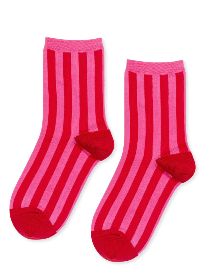 Hansel from Basel - Manchester Crew Socks in Flamingo