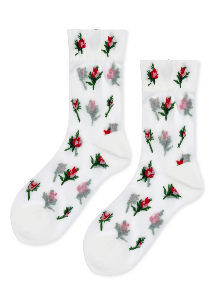 Hansel from Basel – Rosebud Sheer Crew in White