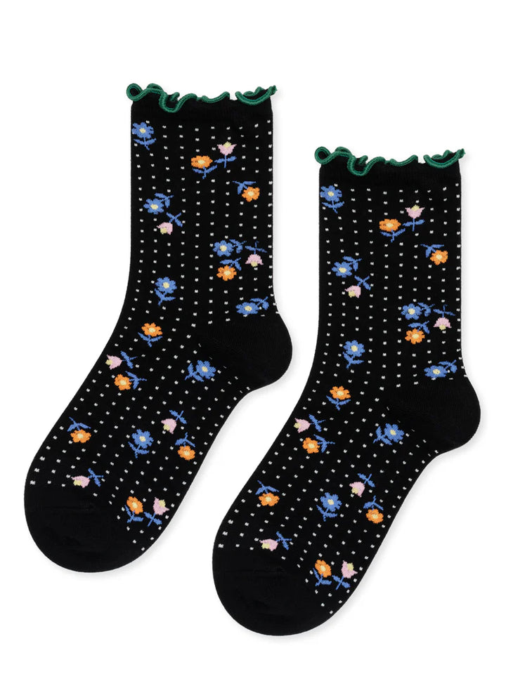 Hansel from Basel – Dottie Floral Crew in Black
