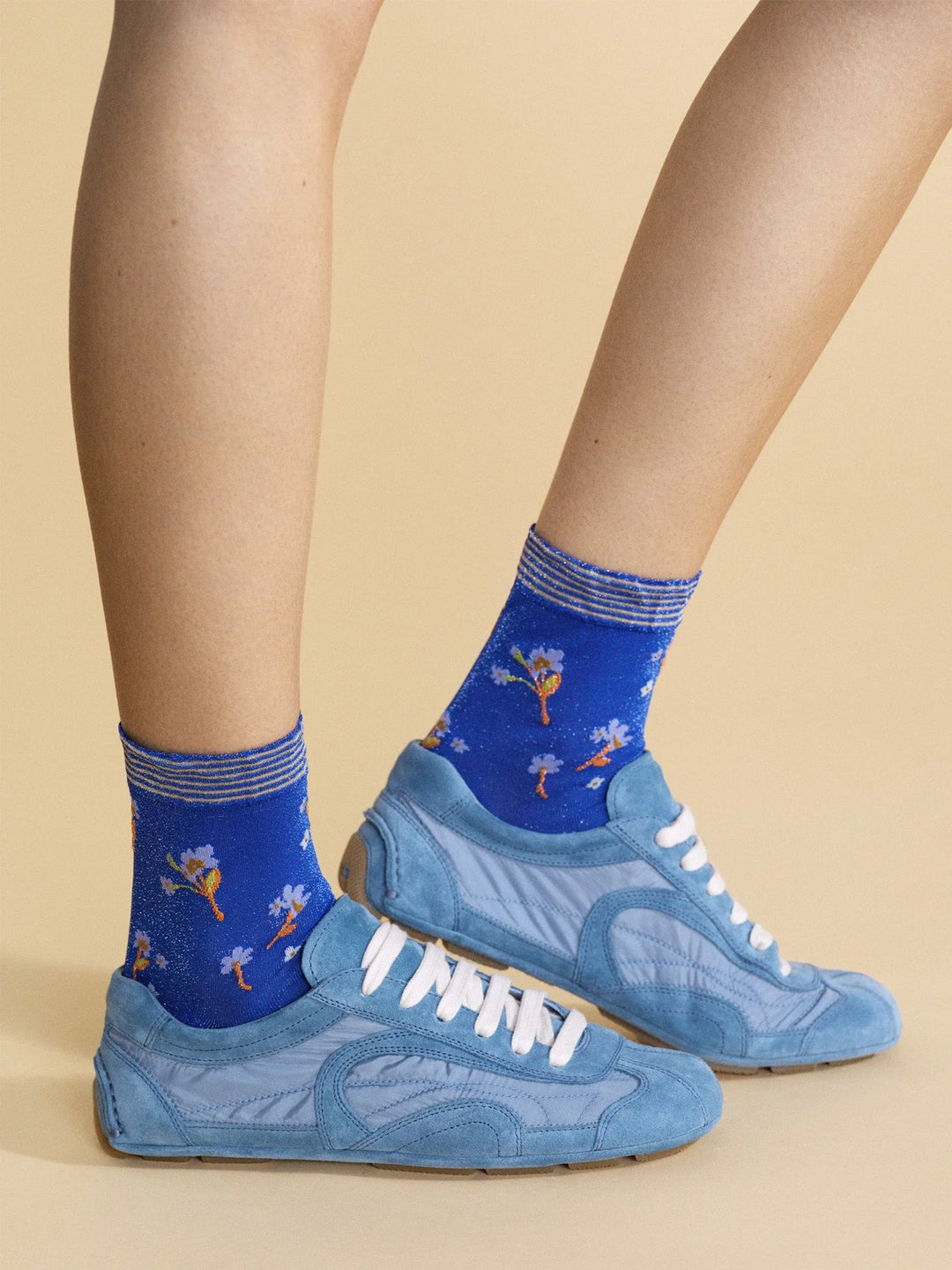 Hansel from Basel – Lumiesta Floral Short Crew in Cobalt