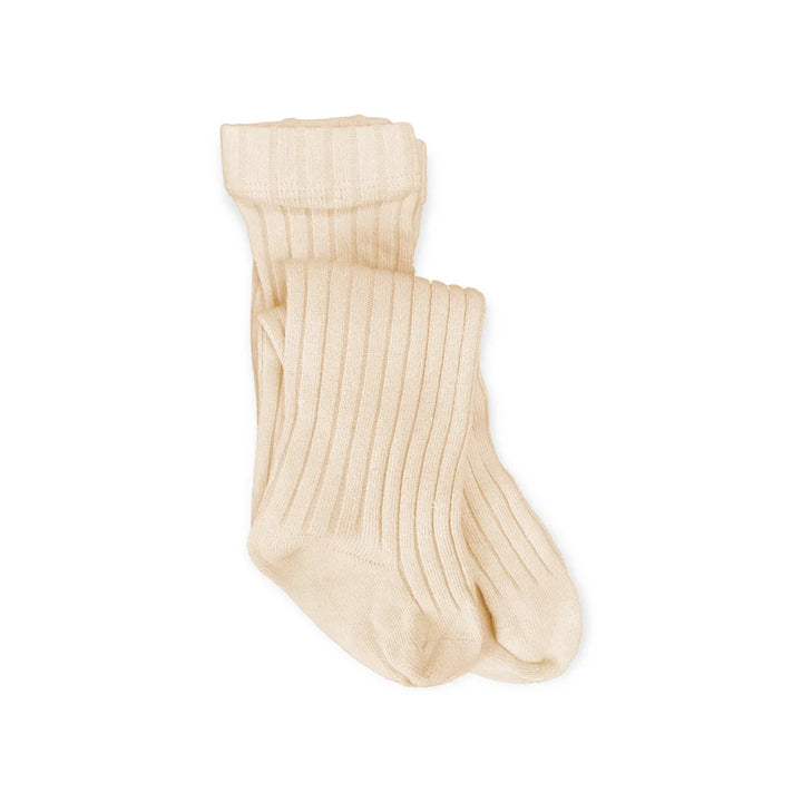 The Blueberry Hill - Cotton Ribbed Tights in Cream