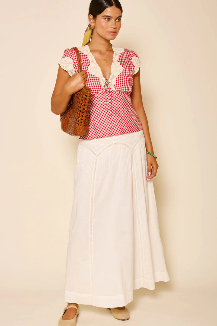 RIXO - Vienne Skirt in Ivory