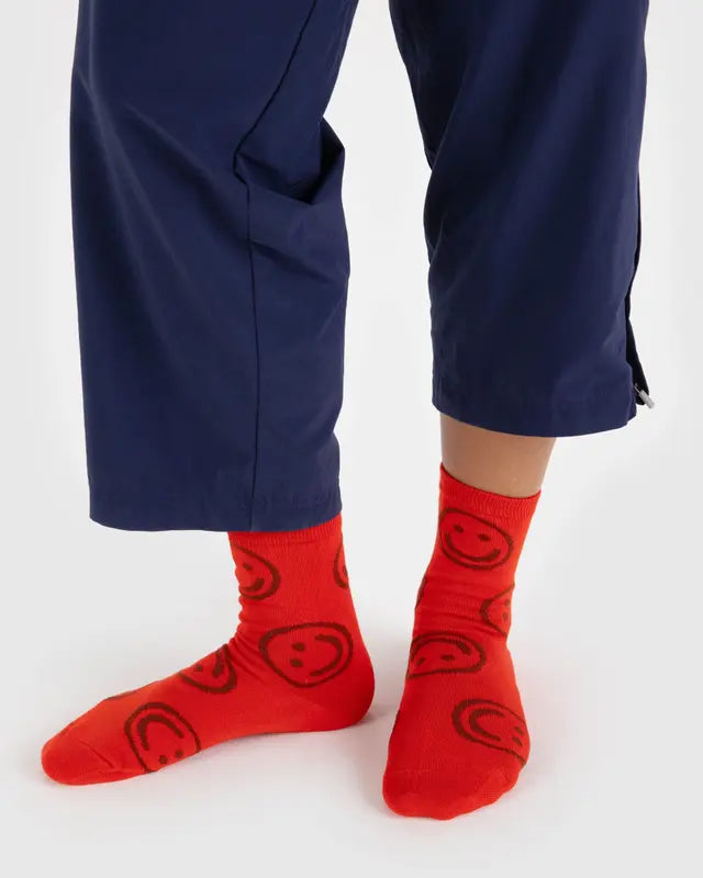 BAGGU - Crew Sock in Red Happy