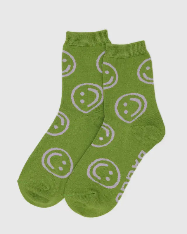 BAGGU - Crew Sock in Pear Happy