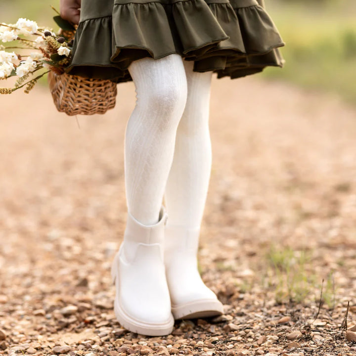 Little Stocking Co. - Cable Knit Tights in Ivory
