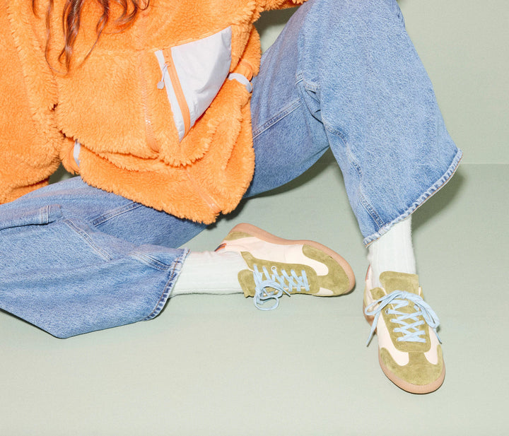 Freda Salvador – Jackie in Wasabi Suede Combo