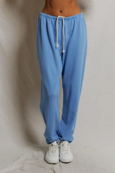 Perfect White Tee – Johnny French Terry Easy Sweatpant in Pacific Blue