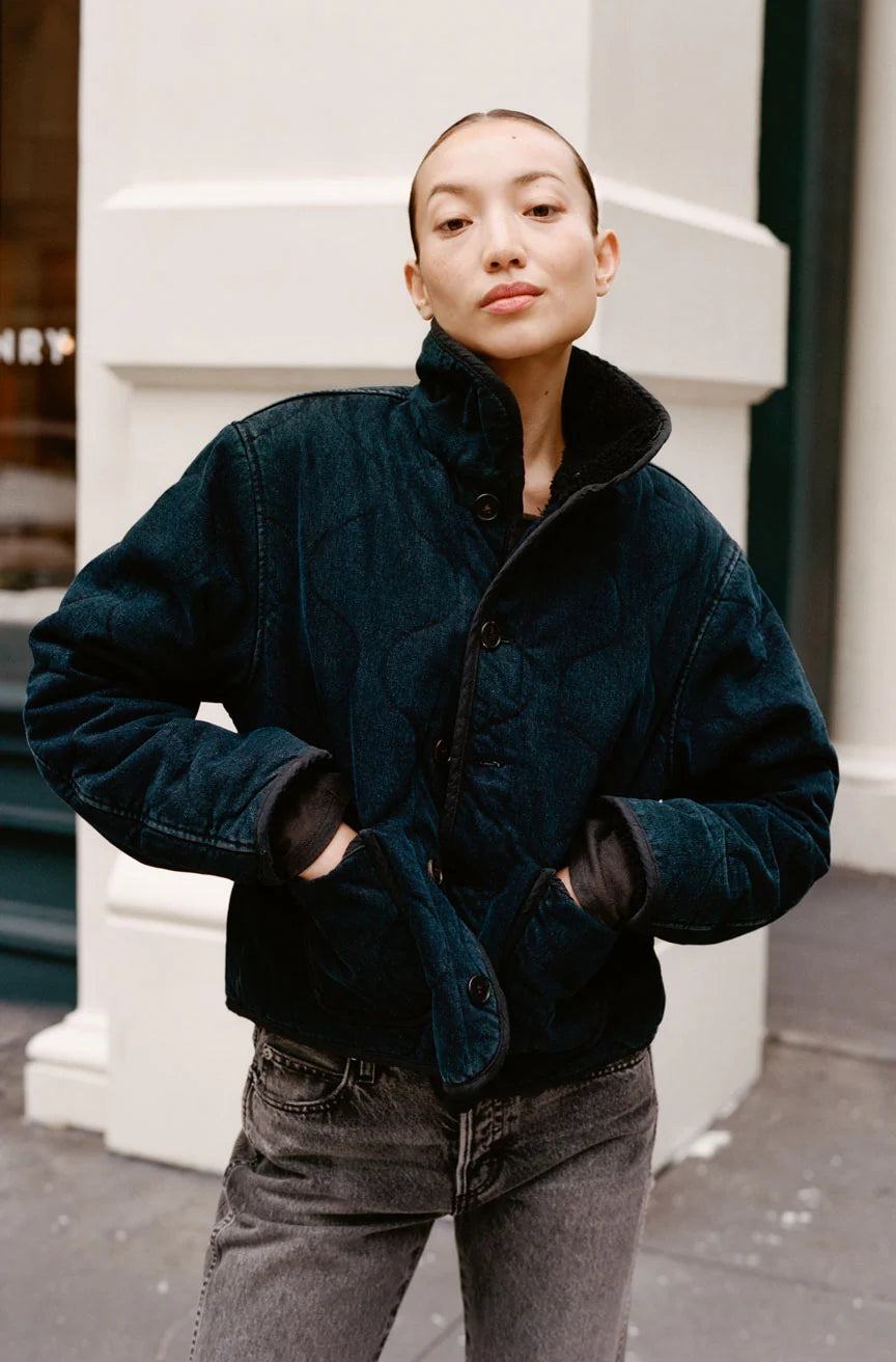 AMO Denim – Joni Shearling Jacket in Overcast