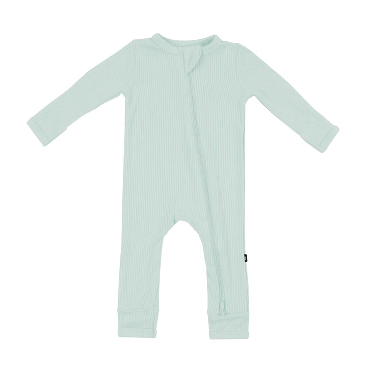 Kyte BABY - Ribbed Zippered Romper in Sage