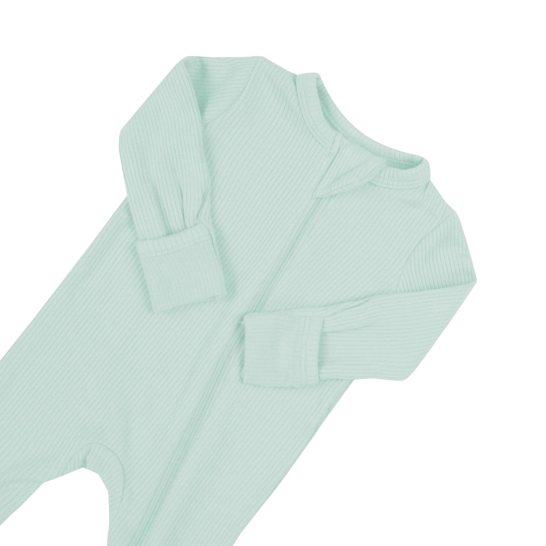 Kyte BABY - Ribbed Zippered Romper in Sage