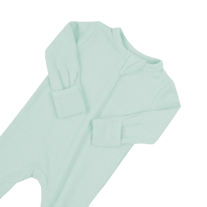 Kyte BABY - Ribbed Zippered Romper in Sage