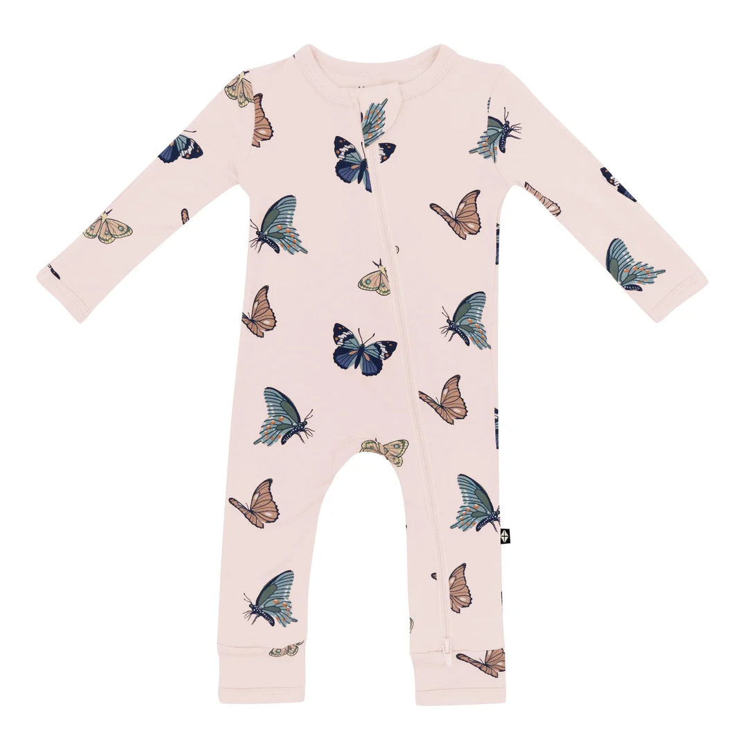 Kyte Baby Zippered Romper - Blush Butterfly Kyte Baby Zippered Romper - Blush Butterfly