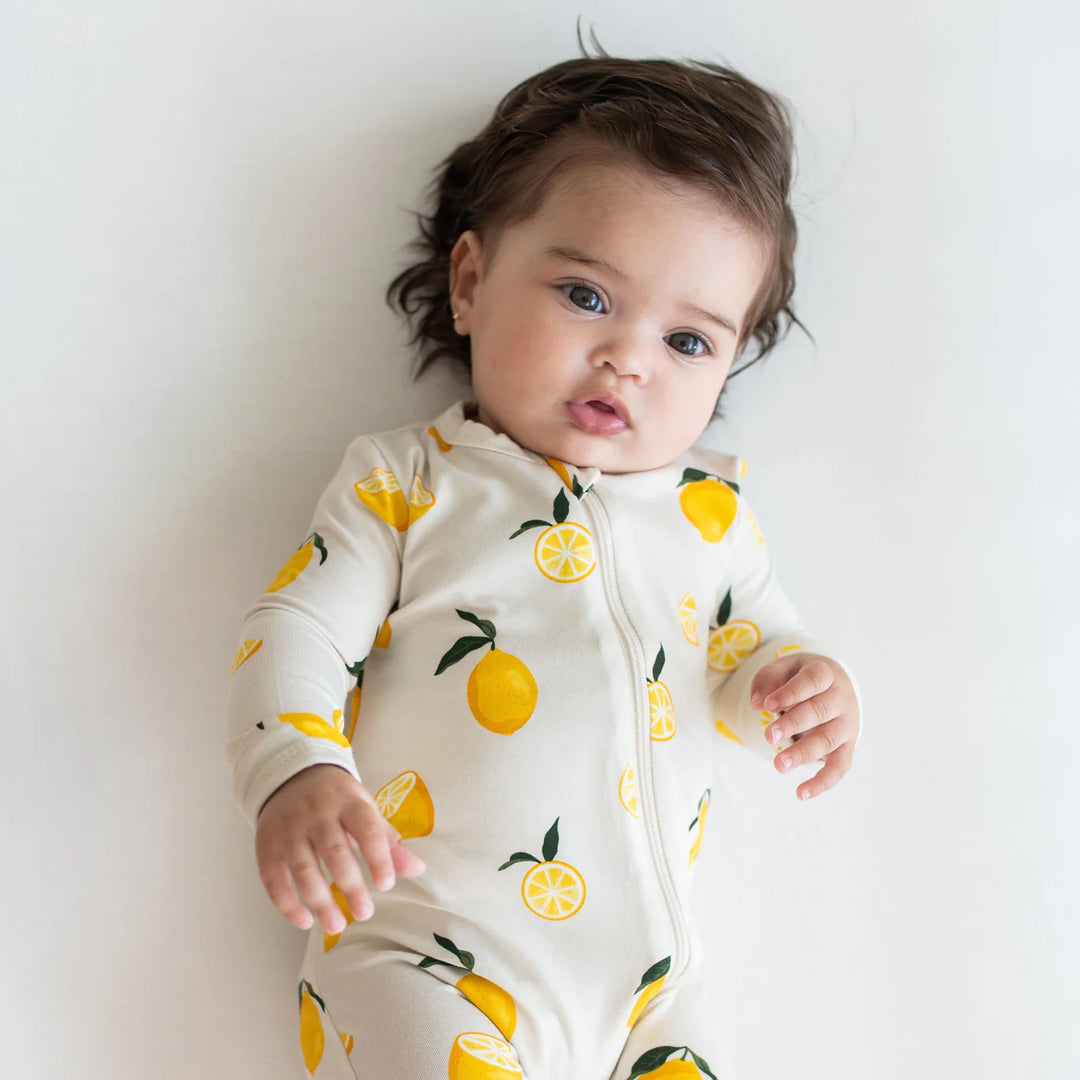 Kyte Baby – Bamboo Zippered Romper in Lemons