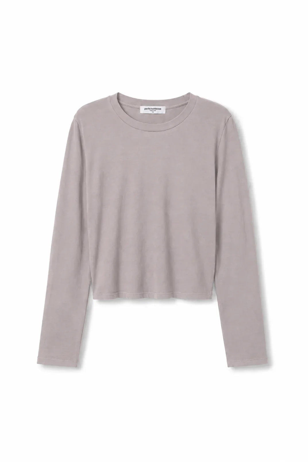 Perfect White Tee - Lisa Long Sleeve Crew Neck in Cloud Grey