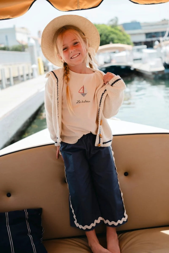 Wild Wawa- Wide Leg Pant in Mar Azul