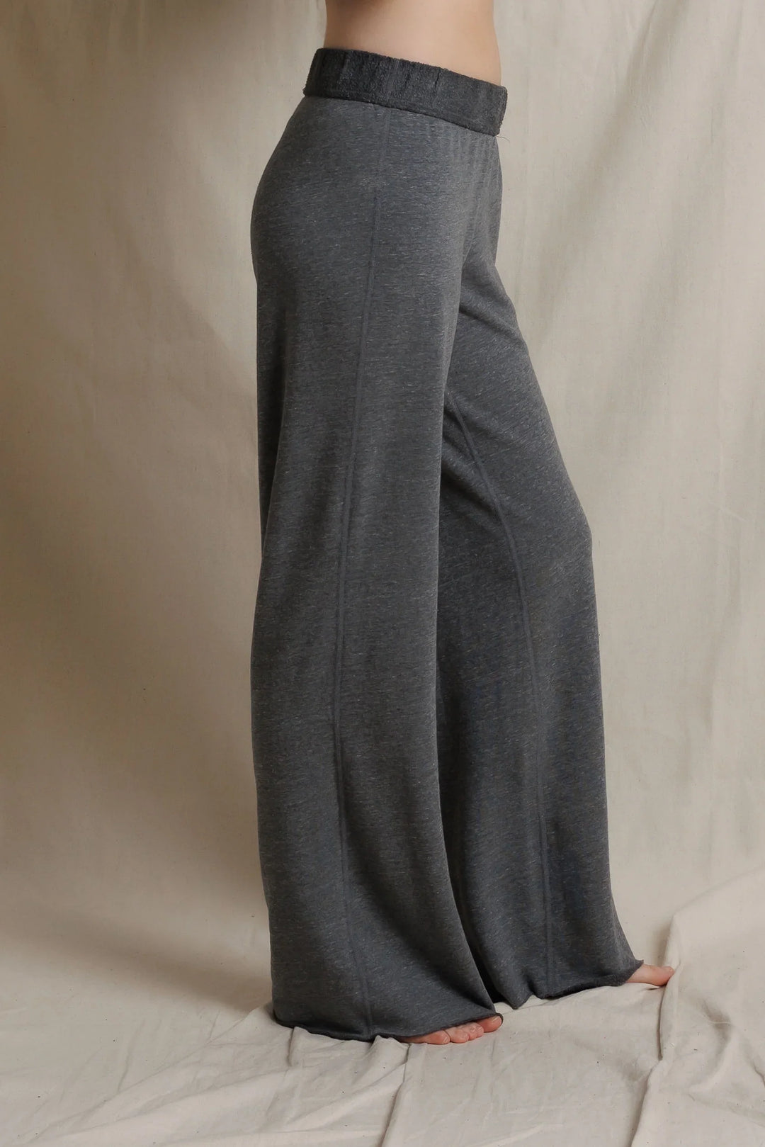 Perfect White Tee - Marley Fleece Pant in Dark Heather Grey