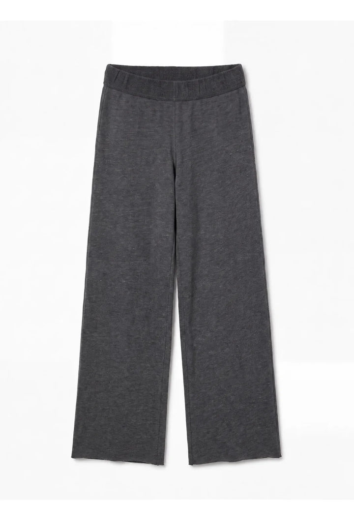 Perfect White Tee - Marley Fleece Pant in Dark Heather Grey
