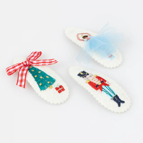 Meri Meri - Embroidered Nutcracker Hair Clips