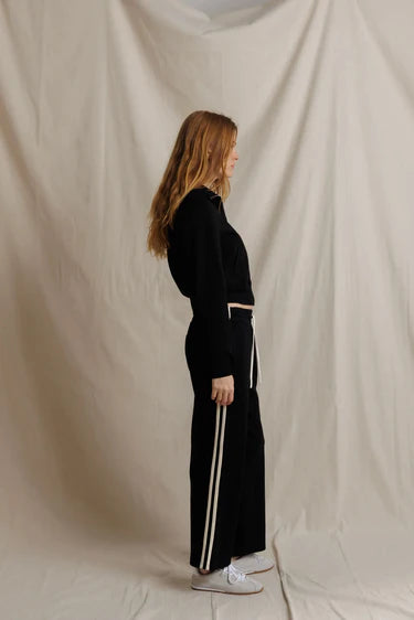 Perfect White Tee - Claud Pureform Track Pant in True Black
