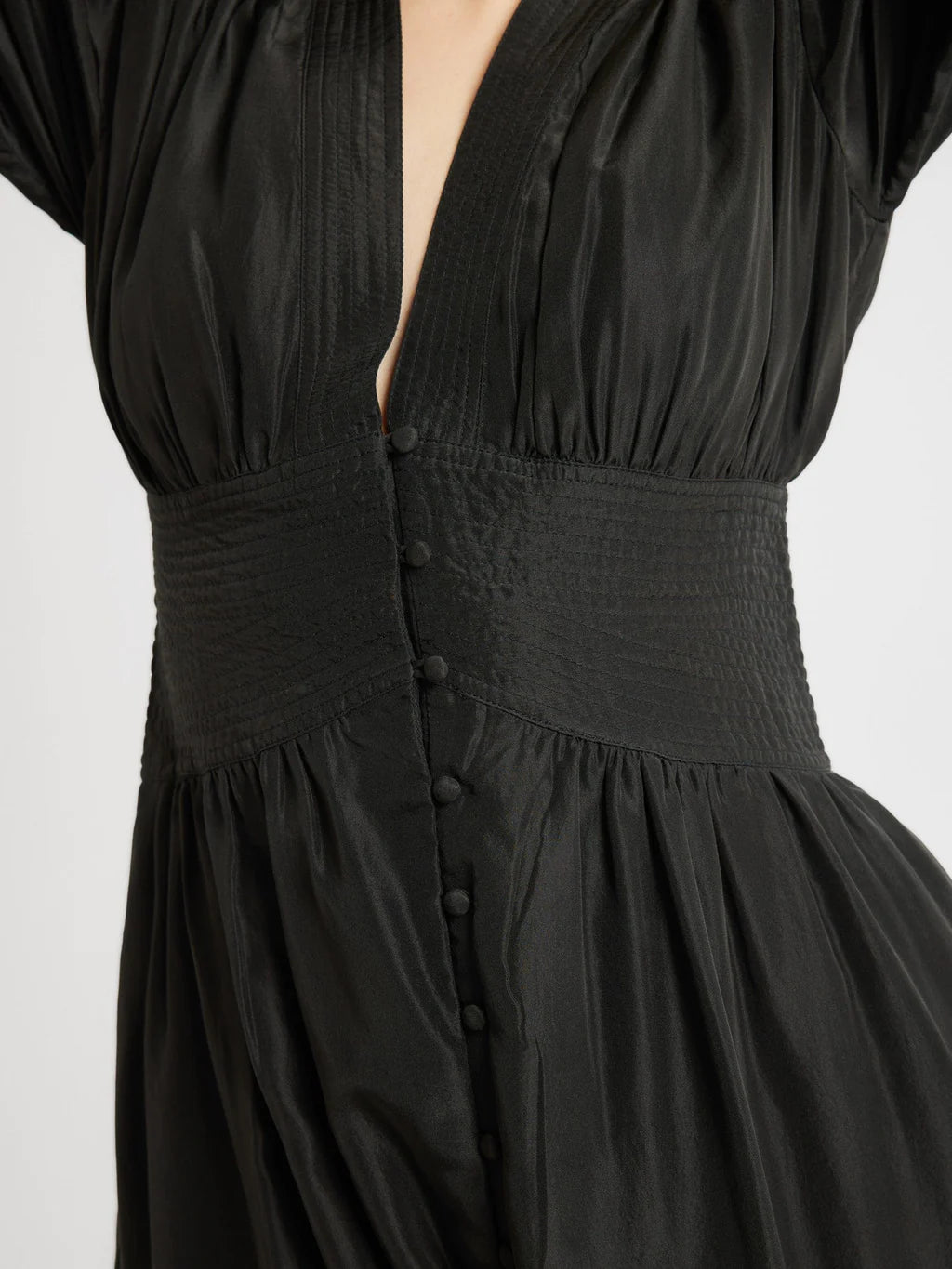 Mille – Anya Dress in Black Washed Silk