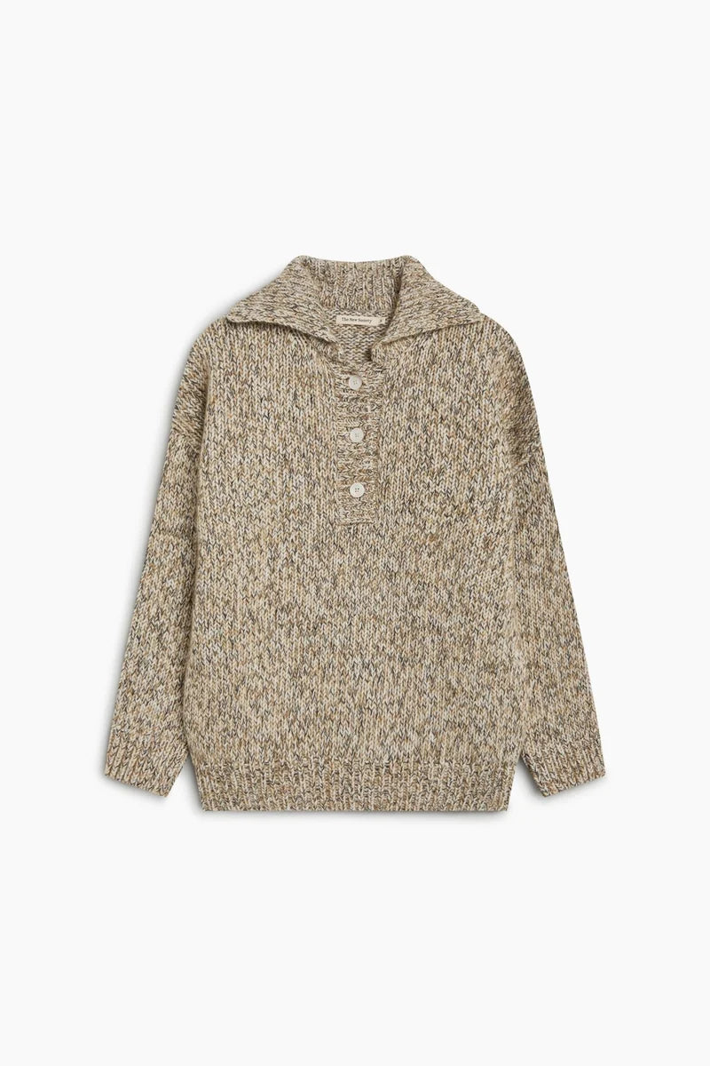 The New Society – Naya Knit Wool Blend Polo Sweater