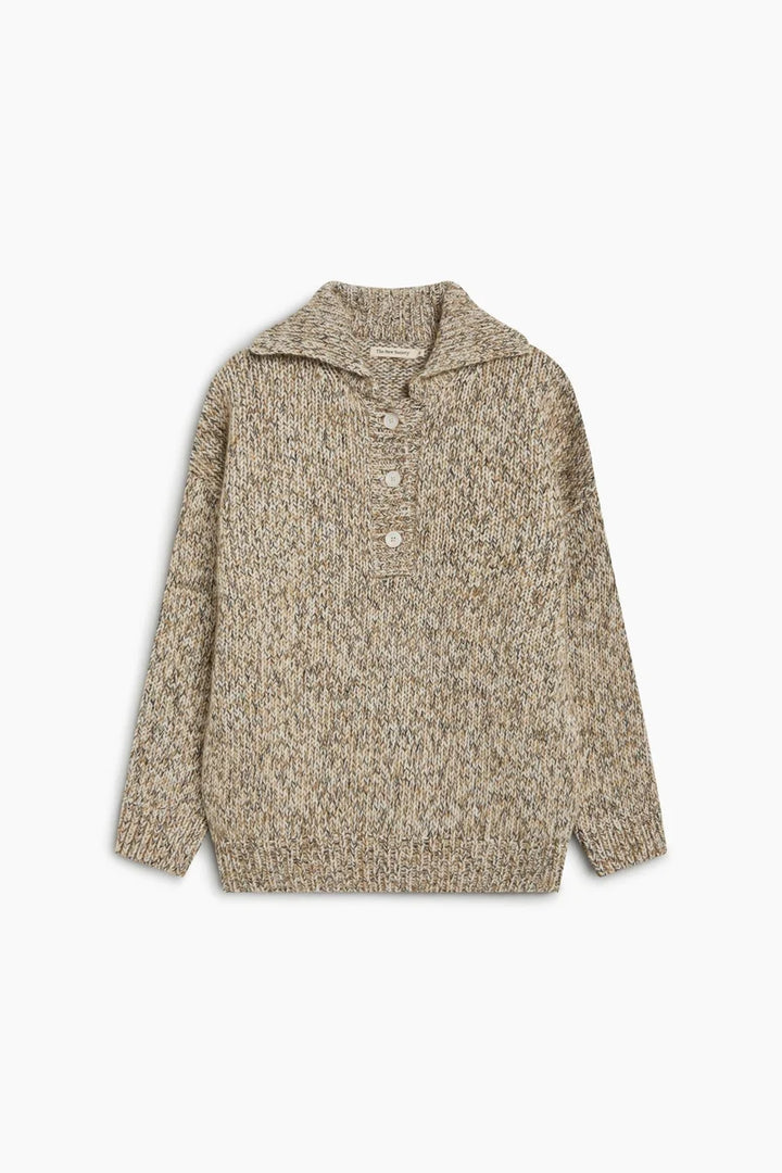 The New Society – Naya Knit Wool Blend Polo Sweater