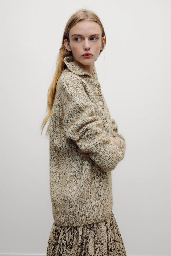 The New Society – Naya Knit Wool Blend Polo Sweater