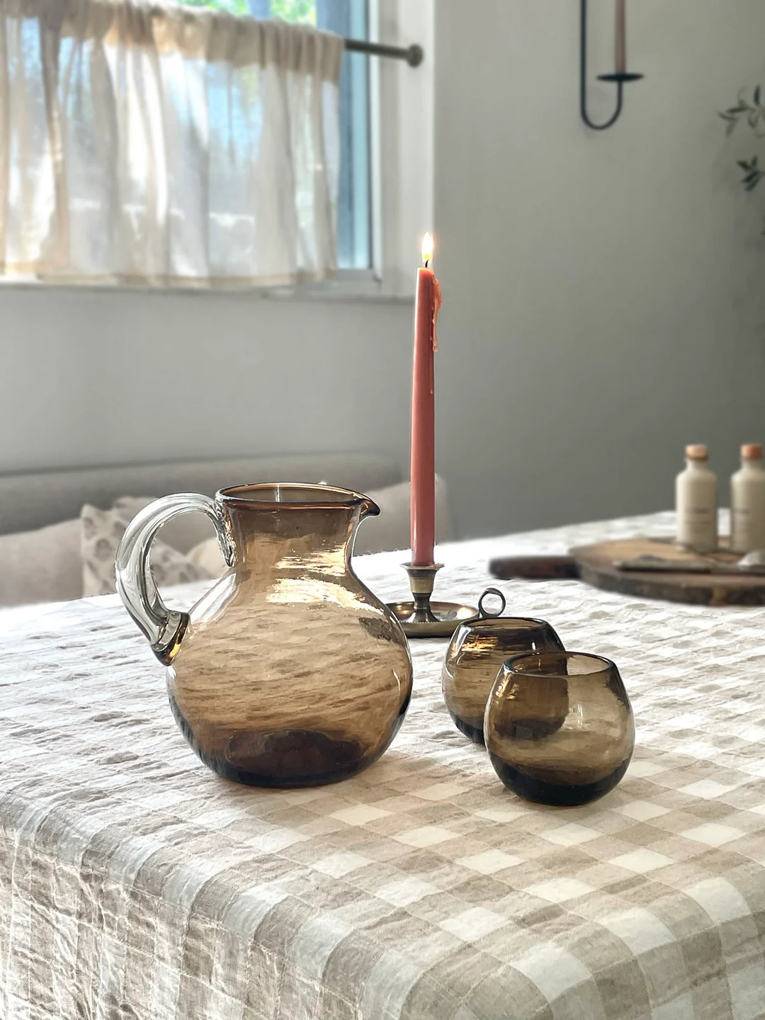 Villa Lua - Handblown Bola Pitcher in Amber