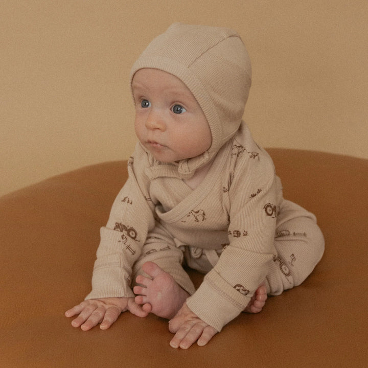 MakeMake Organics - Organic Kimono Onesie & Pants Set in Farm