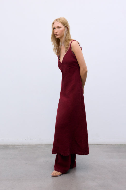 The New Society – Bulbine Dress in Crimson Wine