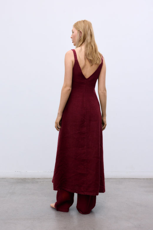 The New Society – Bulbine Dress in Crimson Wine