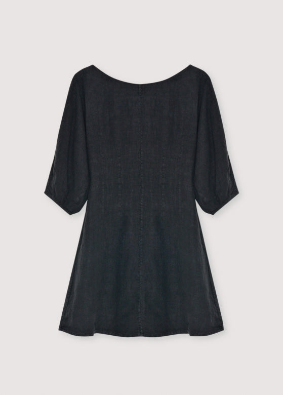 The New Society – Galium Short Dress in Midnight Black