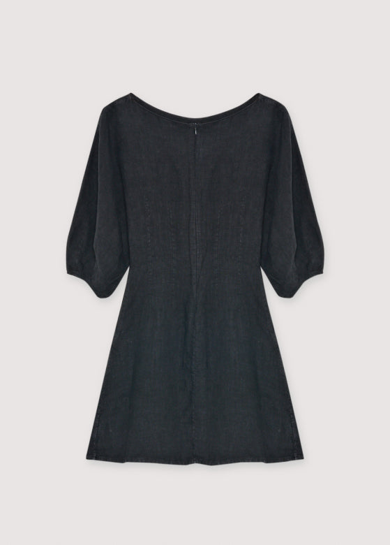 The New Society – Galium Short Dress in Midnight Black