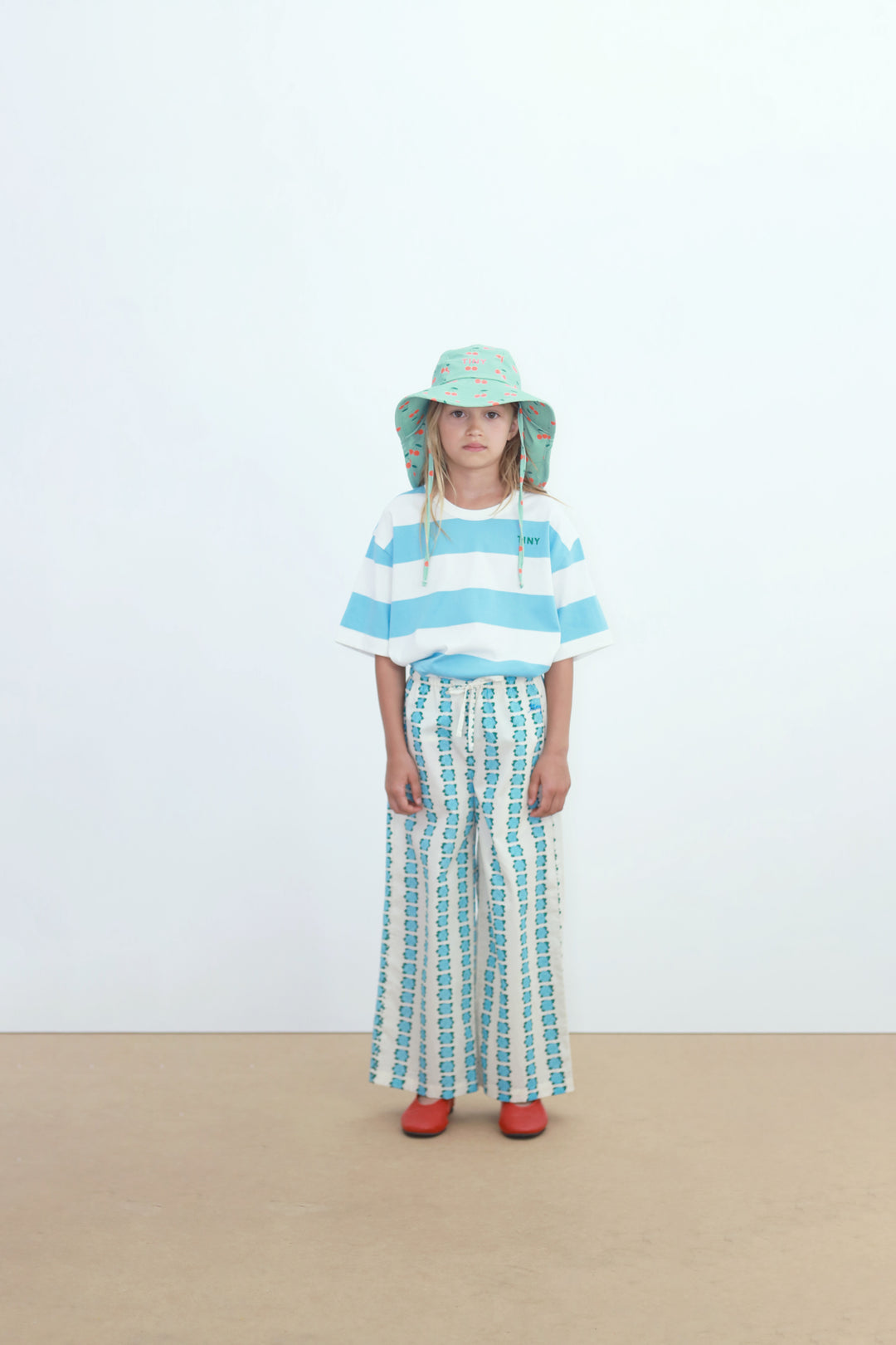 Tiny Cottons – Stripes Knit Tee in Washed Blue