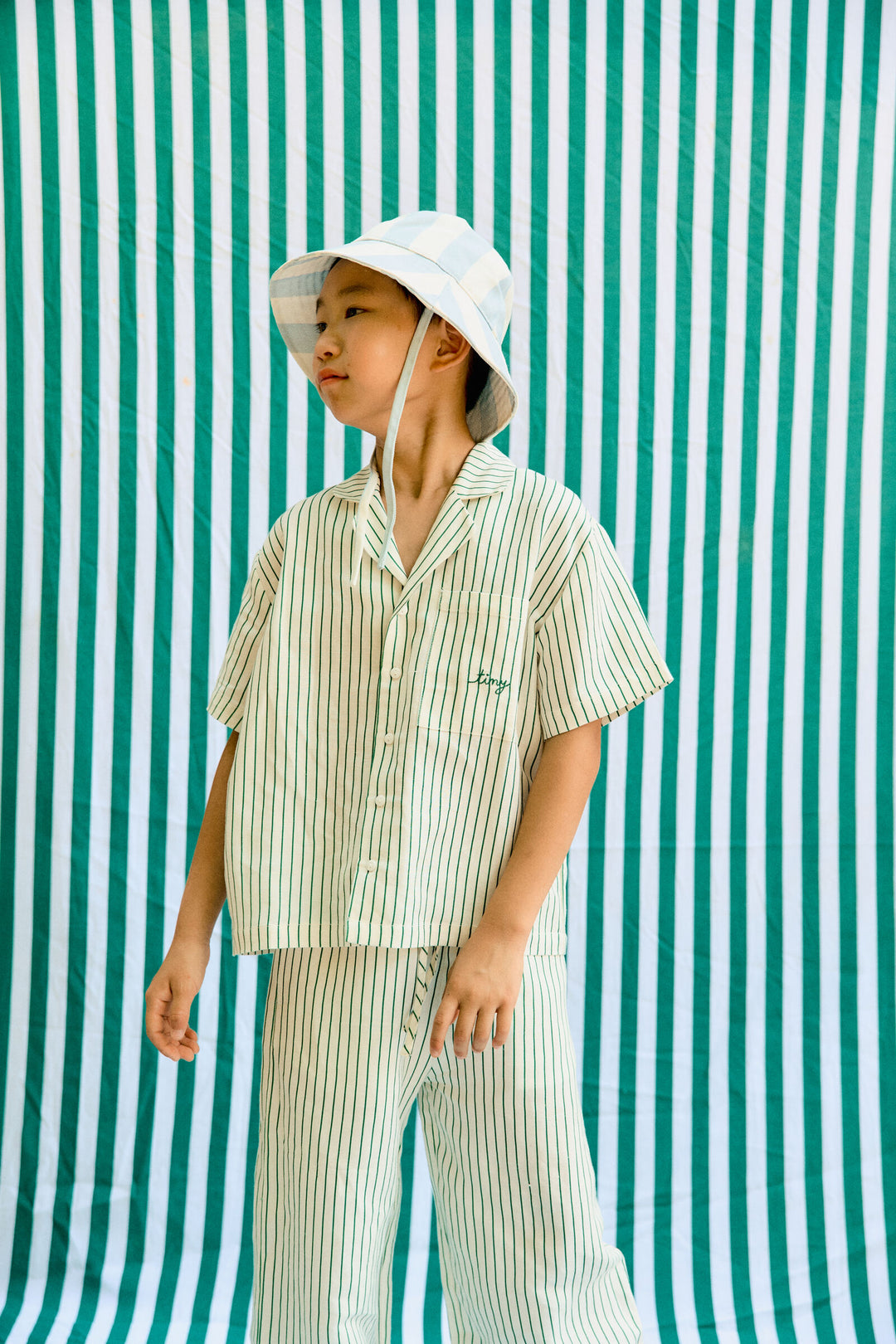Tiny Cottons – Emerald Stripes Shirt