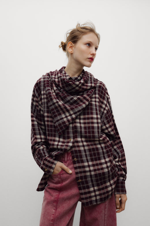 The New Society – Shirt in Ember Check