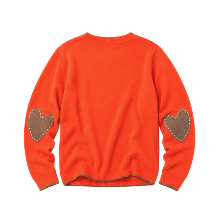 Kerri Rosenthal – Patchwork Pullover Sweater in Tomato