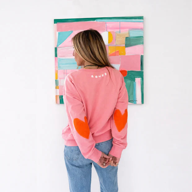 Kerri Rosenthal – Ex-Boyfriend Patchwork Sweatshirt in Pink