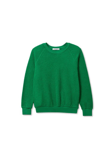 Perfect White Tee - Ziggy Reverse Fleece Shrunken Crewneck in Grass