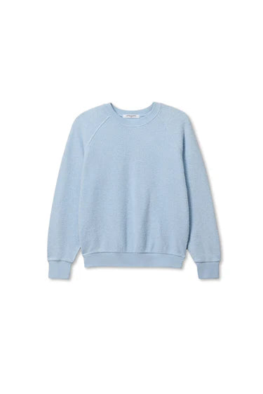 Perfect White Tee - Ziggy Reverse Fleece Shrunken Crewneck in Powder Blue