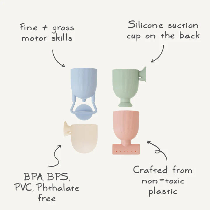 Mushie - Pour & Play Silicone Bath Toys