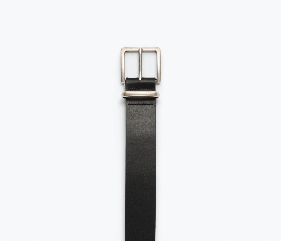 Freda Salvador – Randy Belt in Black Calf with Silver Hardware