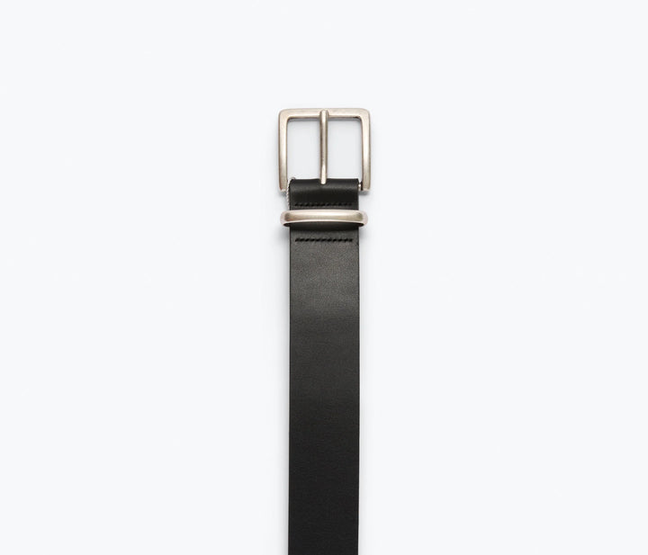 Freda Salvador – Randy Belt in Black Calf with Silver Hardware
