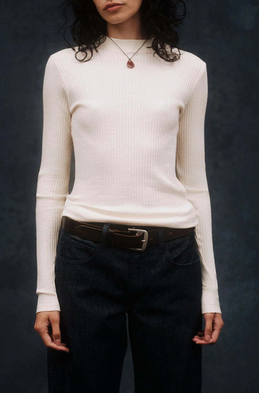 AMO – Ruthie Long Sleeve Tee in Bone