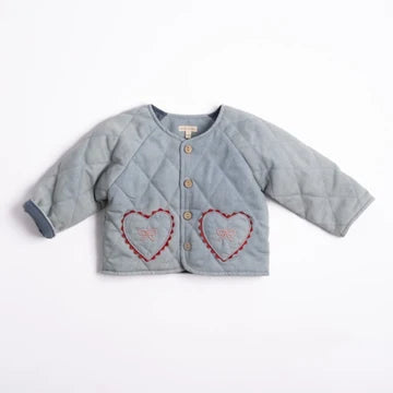 Wild Wawa- Quilted Jacket in Denim Darling