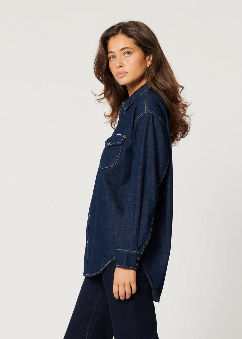 Rollas – Classic Denim Shirt in Rinse